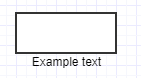 text below a rectangle