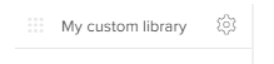 custom libary in the list of shape libraries, with gear icon to the right of its name