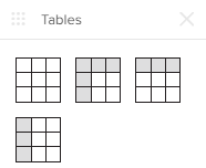 tables shape library